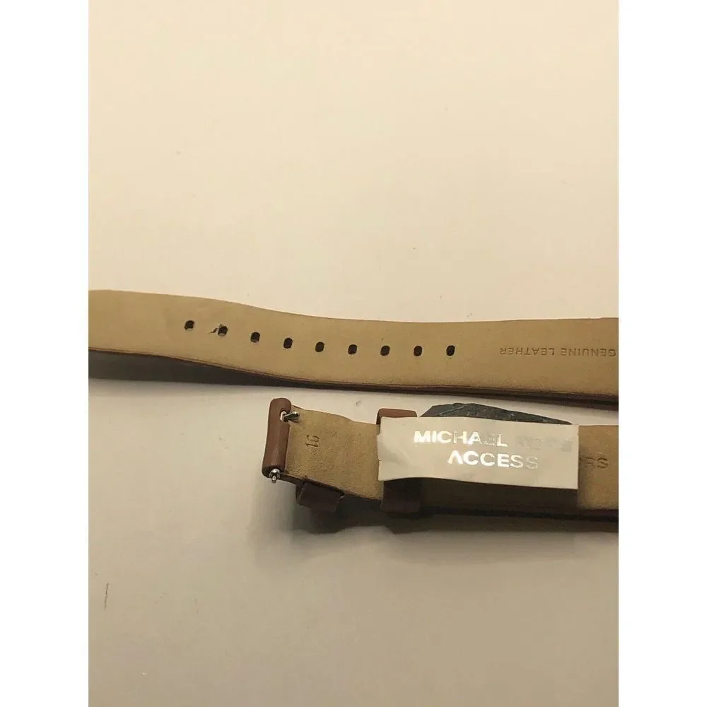 Authentic Michael Kors Watch Parts 2Piece Band Leather Brown 18mm MKT9063 YO170
